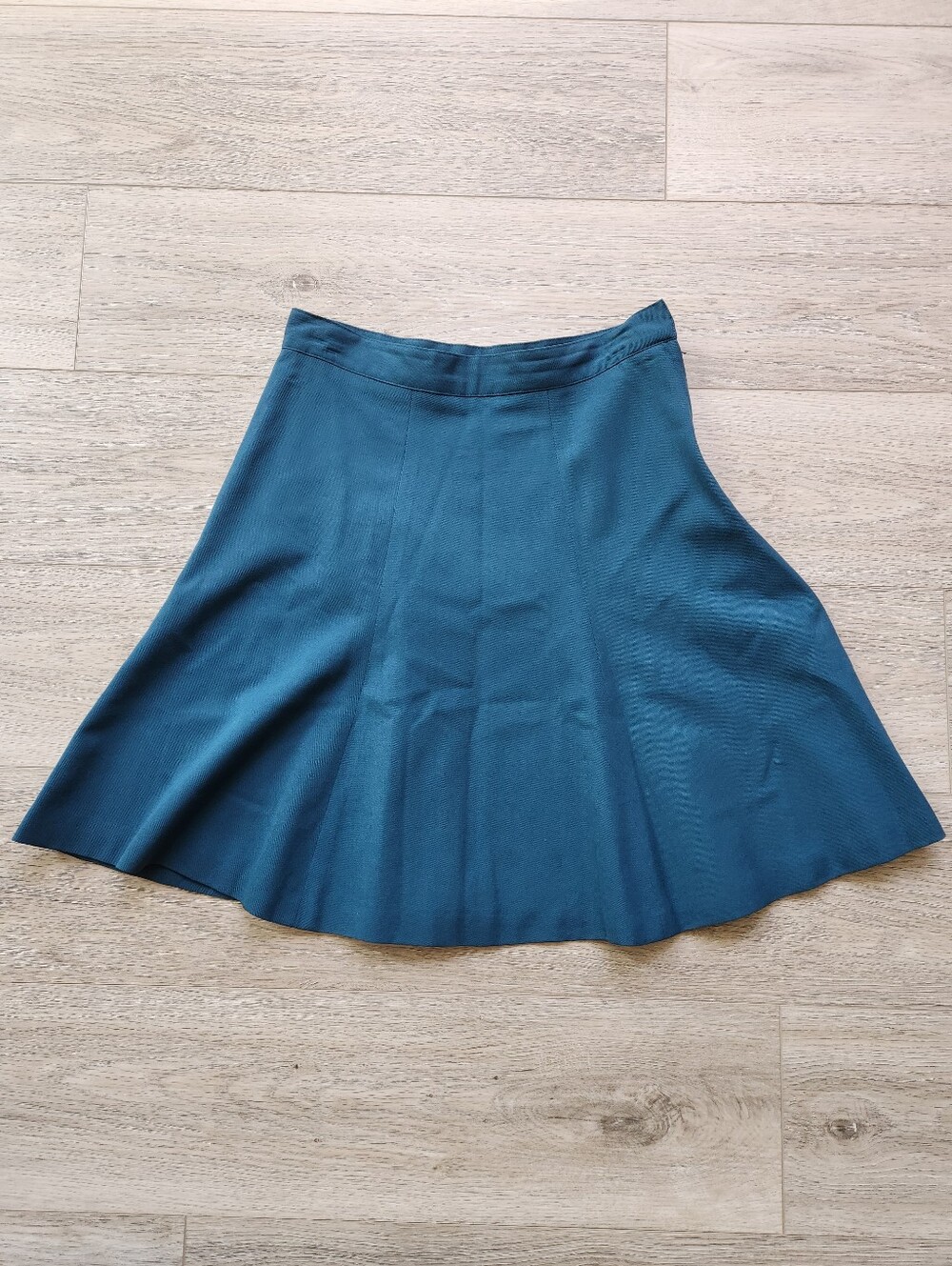 JNY Teal A-Line Wool Skirt Womens 10 Vintage Jones New York